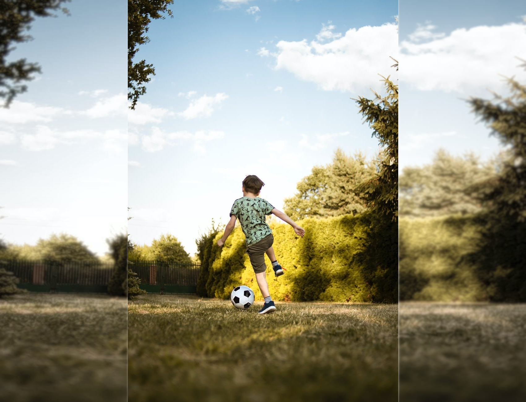Garçon jouant avec un ballon de foot